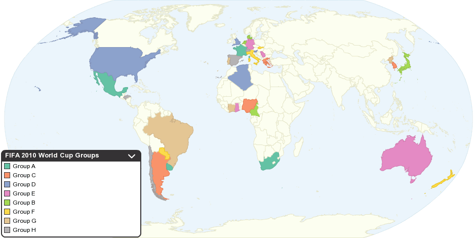 Groups for the FIFA World Cup - 2010