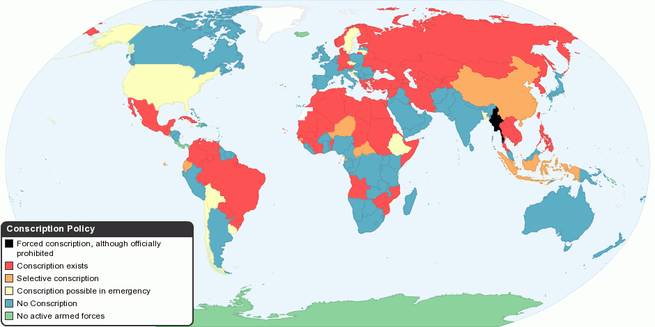 Military Conscription Policy by Country