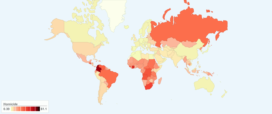 Current Worldwide Homicide/Murder Rates