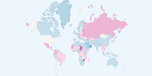 Worldwide Human Sex Ratio for 15-64 Years